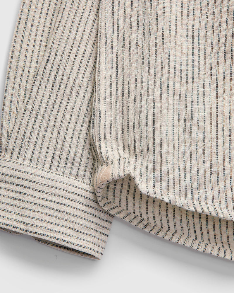 Rios Workshirt in Natural/Midnight Teal Ticking Stripe