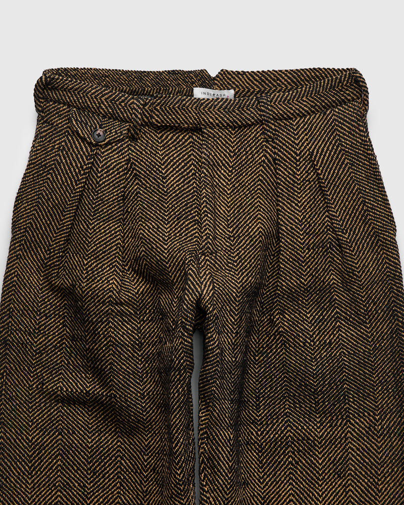 Shakoor Pants in Iron Black/Tan Herringbone