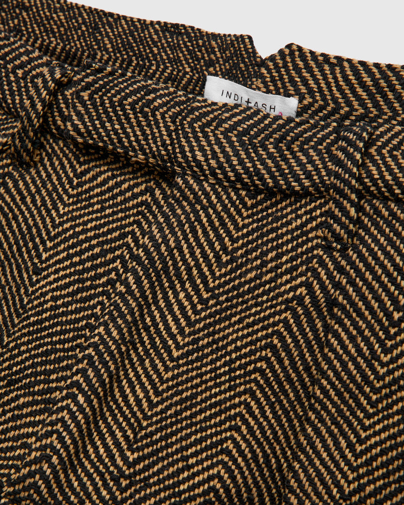 Shakoor Pants in Iron Black/Tan Herringbone