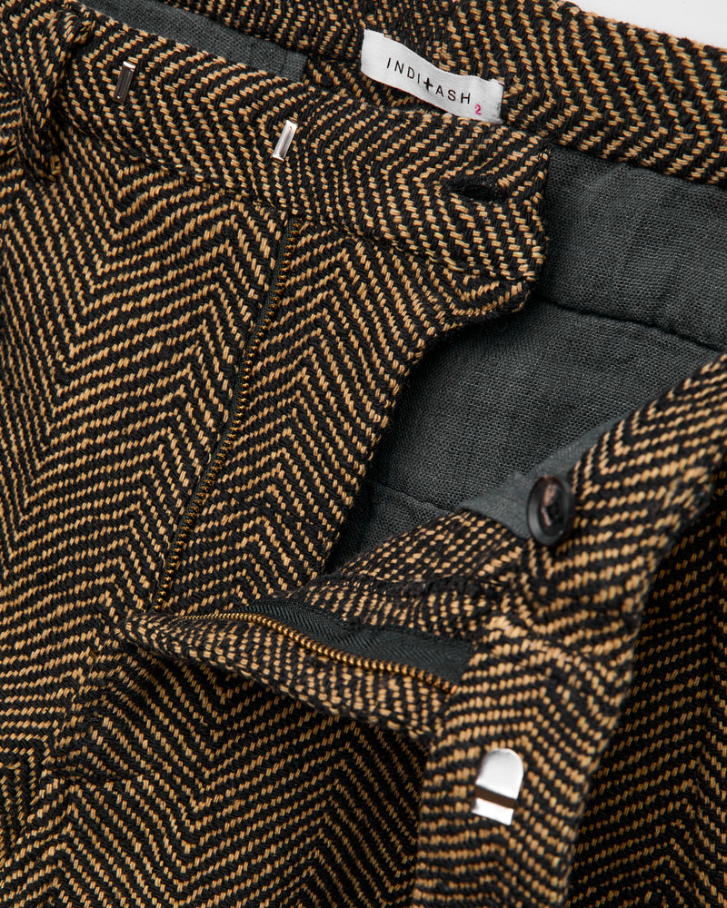 Shakoor Pants in Iron Black/Tan Herringbone