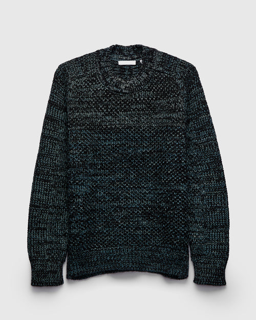 Spencer Thermal in Black Alpaca/Teal Cotton
