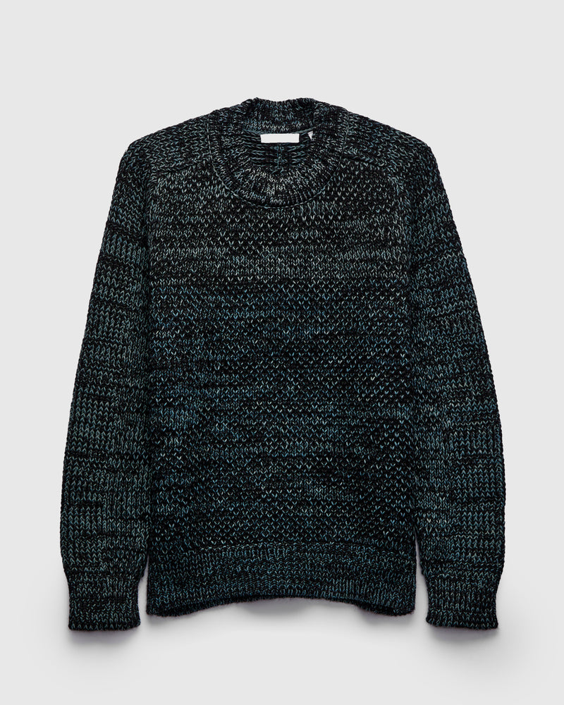 Spencer Thermal in Black Alpaca/Teal Cotton