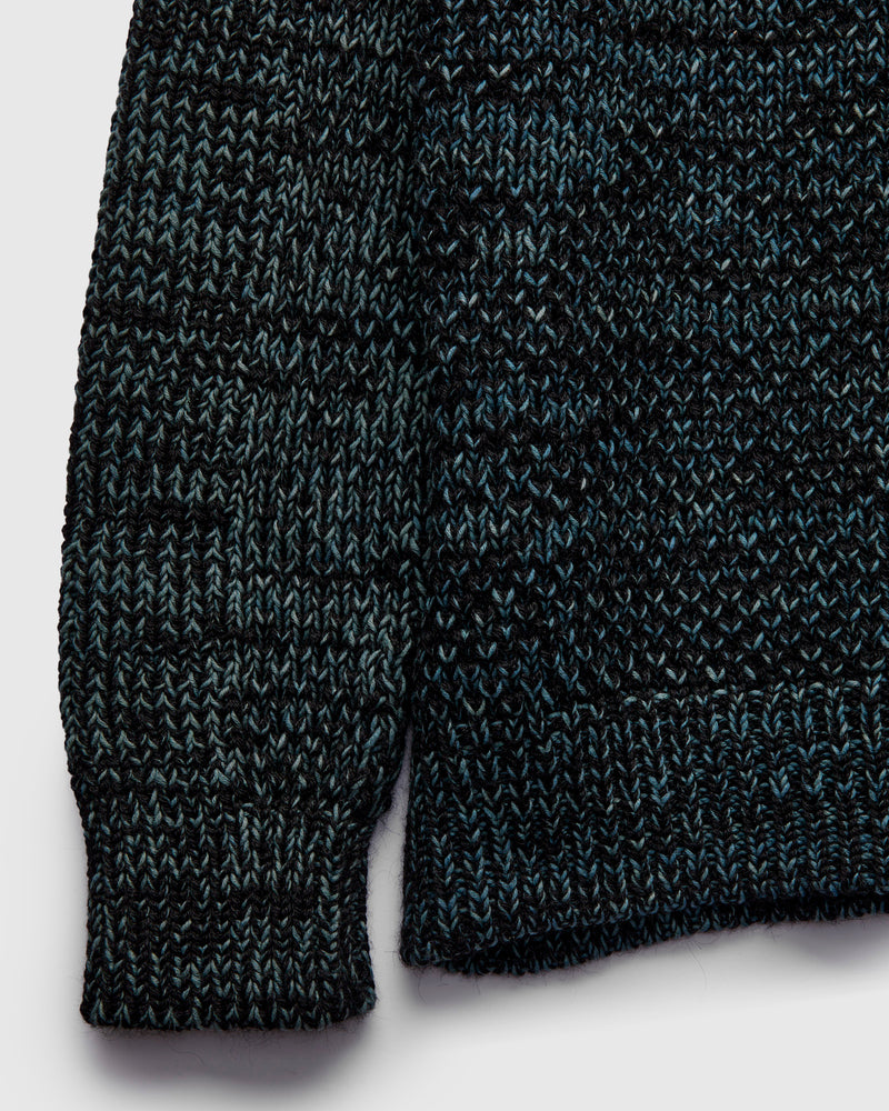 Spencer Thermal in Black Alpaca/Teal Cotton