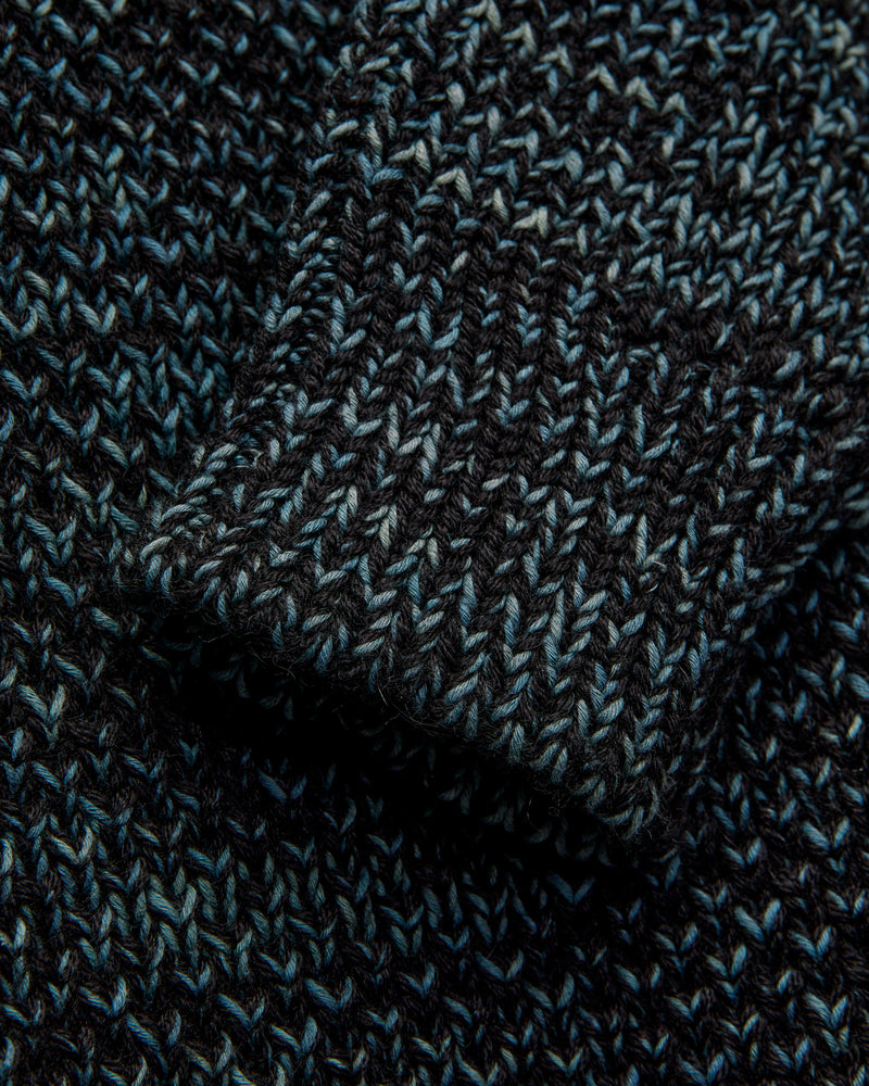 Spencer Thermal in Black Alpaca/Teal Cotton