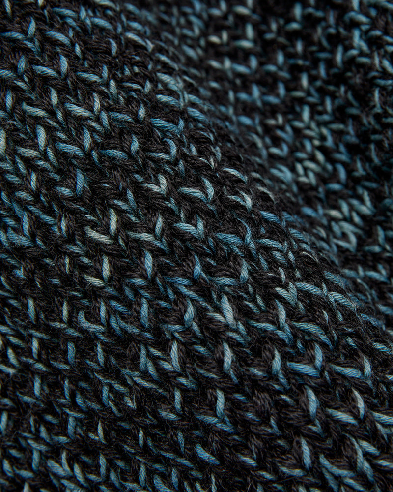Spencer Thermal in Black Alpaca/Teal Cotton