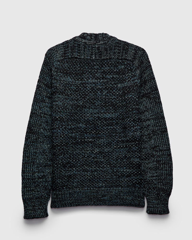 Spencer Thermal in Black Alpaca/Teal Cotton