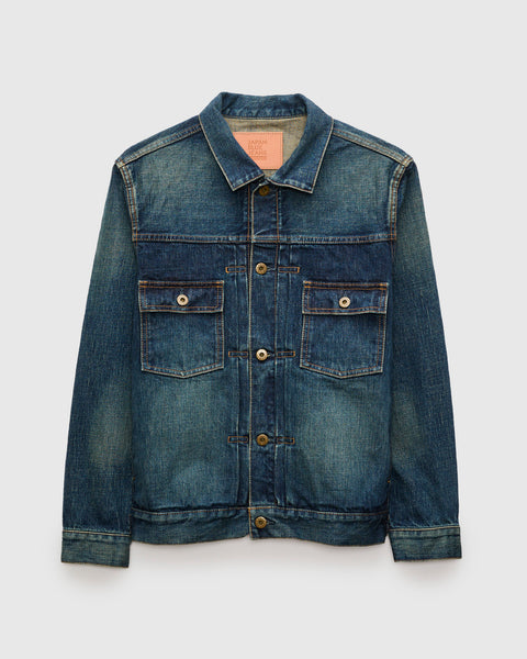 JBGJ1000-D01 14.8oz Type 2 Denim Jacket in Dark Wash Indigo – Blue