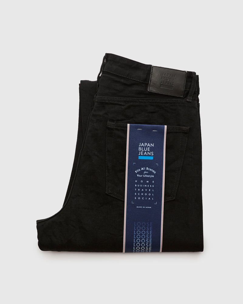 J514 14oz Black Selvedge Denim - Loose Straight Fit