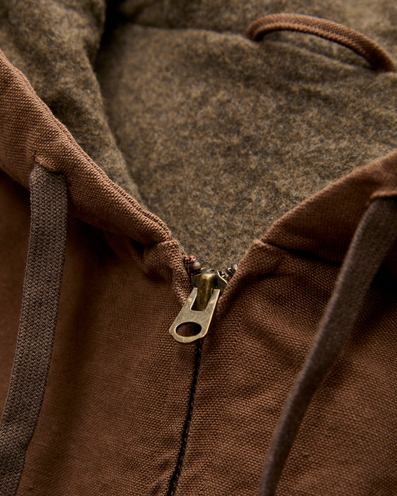 Cotton Hemp Hoody Jacket in Kakishibu