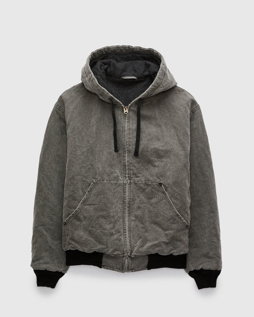 Cotton Hemp Hoody Jacket in Sumi