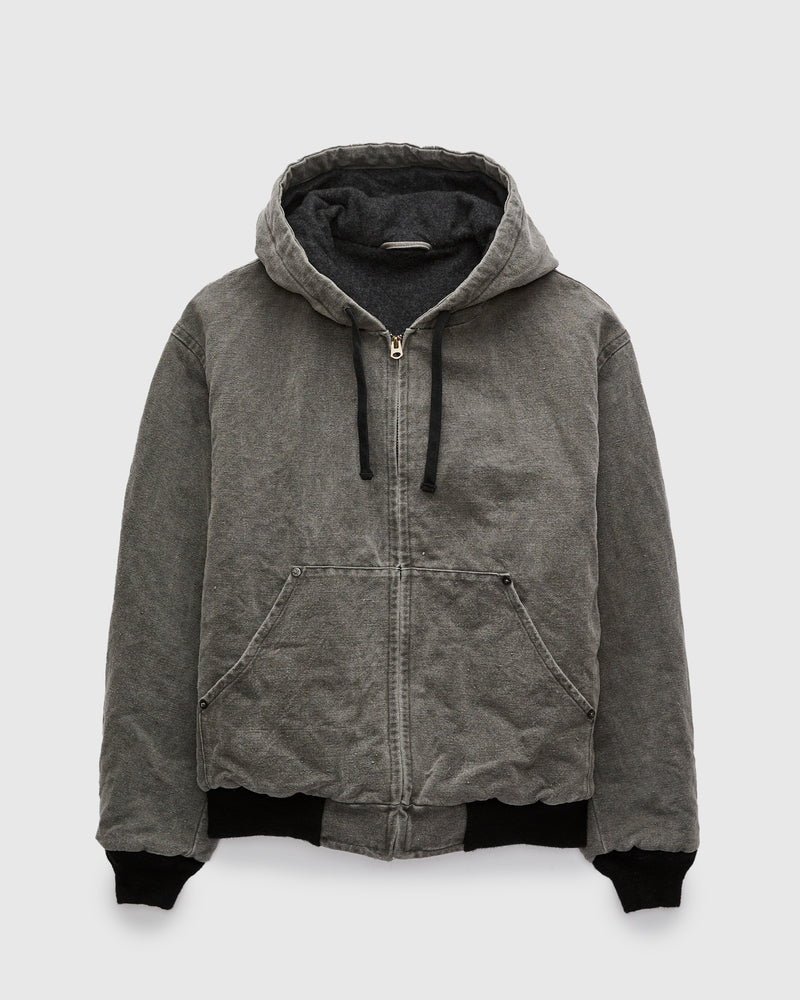 Cotton Hemp Hoody Jacket in Sumi