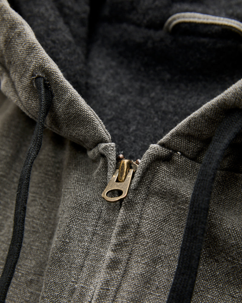 Cotton Hemp Hoody Jacket in Sumi