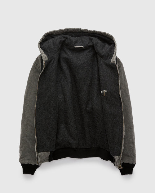 Cotton Hemp Hoody Jacket in Sumi