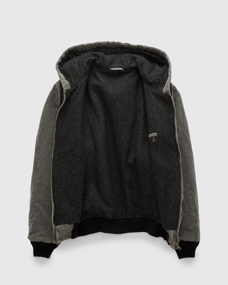 Cotton Hemp Hoody Jacket in Sumi