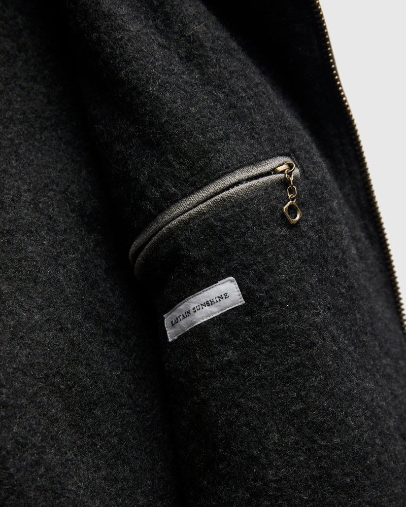 Cotton Hemp Hoody Jacket in Sumi