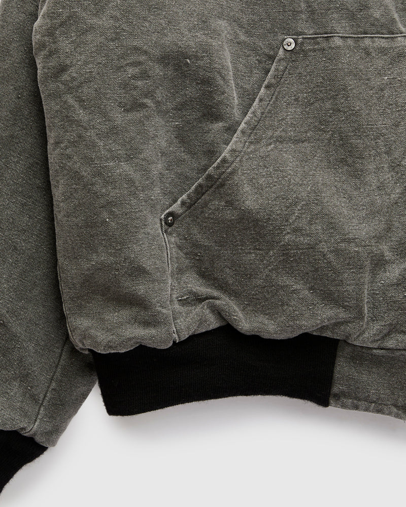Cotton Hemp Hoody Jacket in Sumi