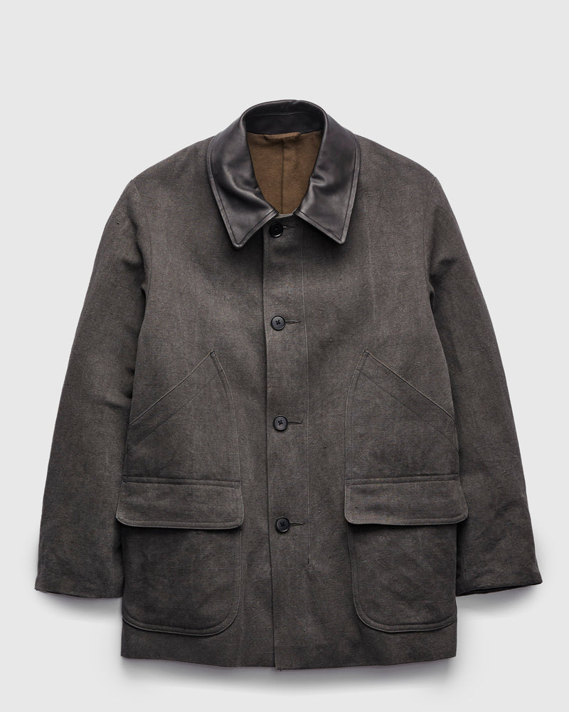 Cotton Hemp Work Coat in Sumi