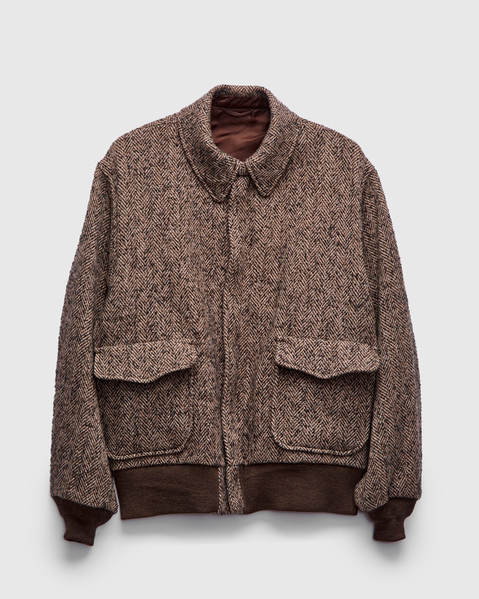 Flight Jacket in Brown Herringbone – Blue Owl Workshop
