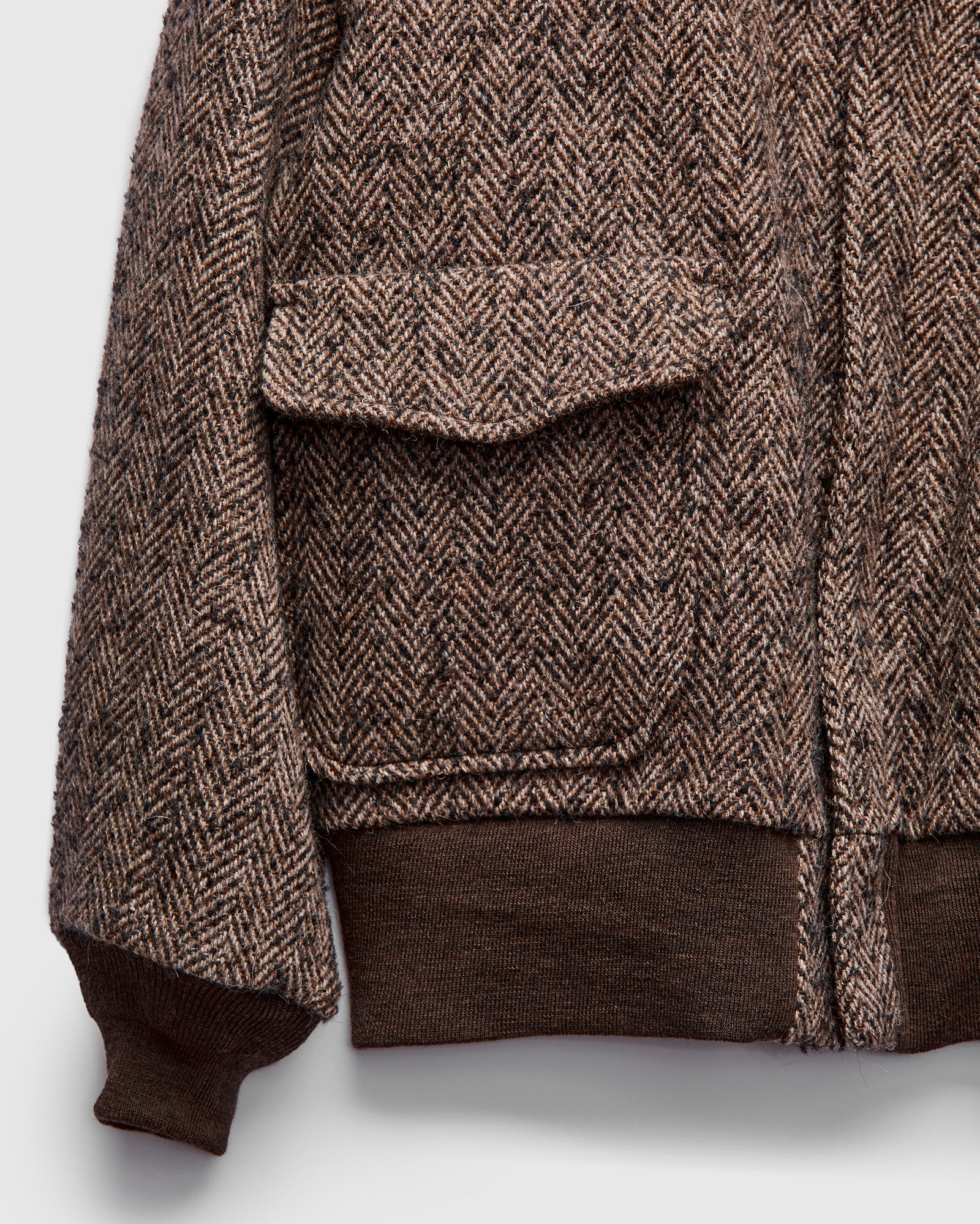 Flight Jacket in Brown Herringbone – Blue Owl Workshop
