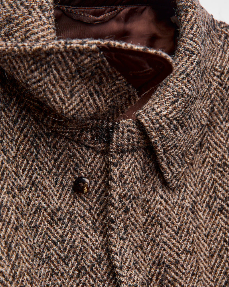 Flight Jacket in Brown Herringbone