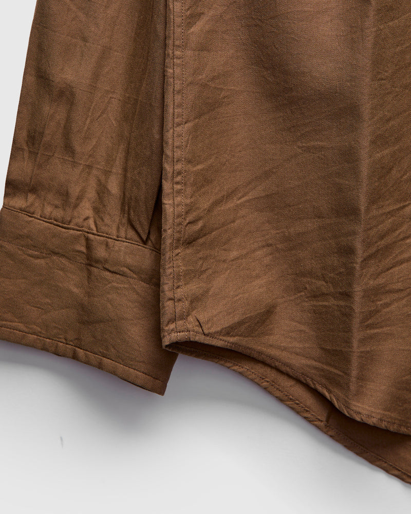 Silk Regular Collared Shirt in Brown