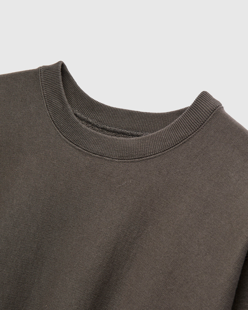 Heavy Crewneck Pullover in Fade Black