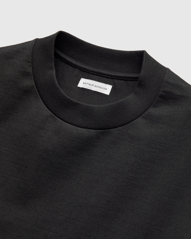 Suvin Supima Cotton Half Sleeve T-Shirt in Ink Black