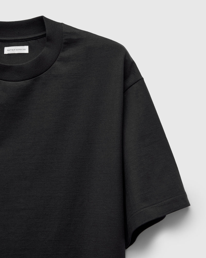 Suvin Supima Cotton Half Sleeve T-Shirt in Ink Black