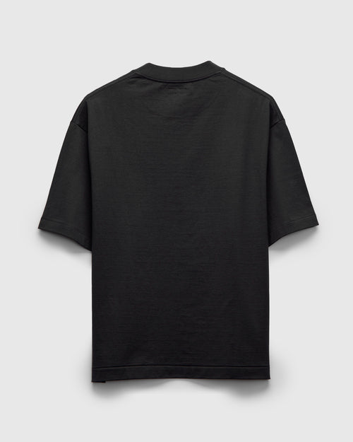 Suvin Supima Cotton Half Sleeve T-Shirt in Ink Black