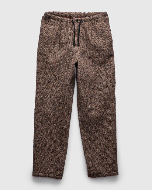 Walk Easy Trouser in Brown Herringbone
