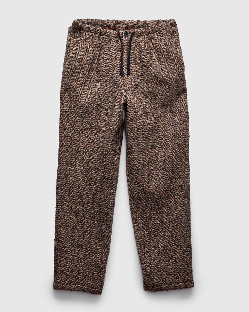 Walk Easy Trouser in Brown Herringbone