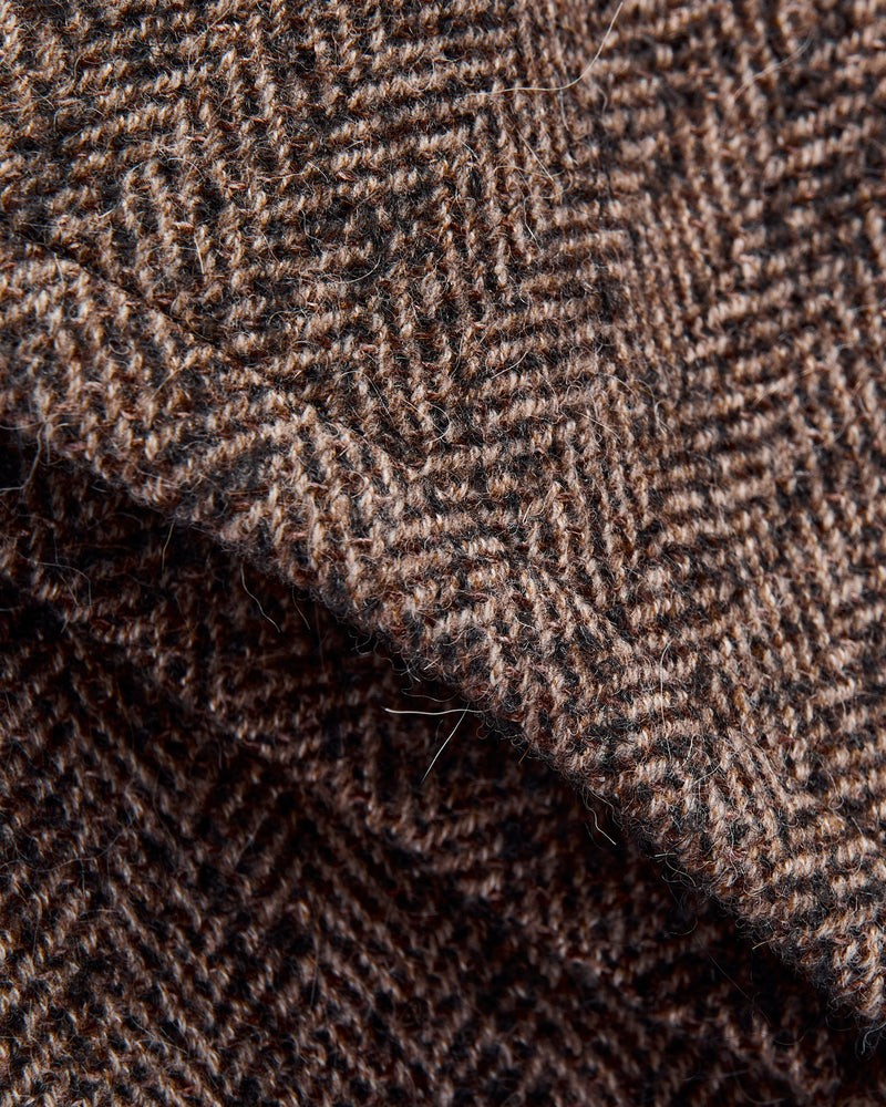 Walk Easy Trouser in Brown Herringbone