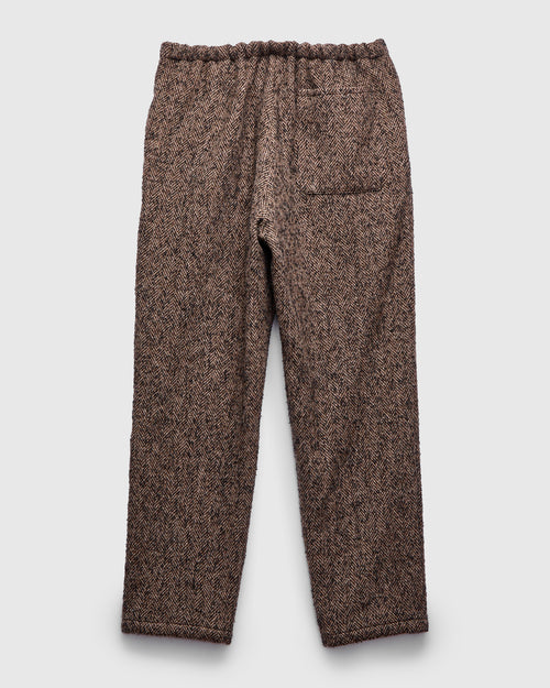 Walk Easy Trouser in Brown Herringbone