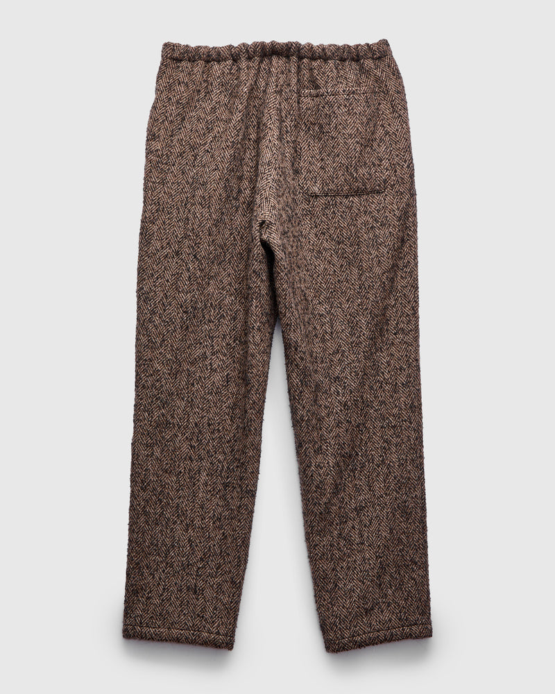 Walk Easy Trouser in Brown Herringbone