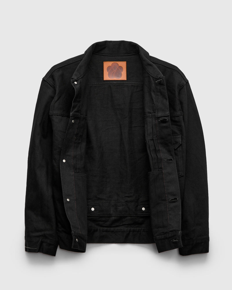 MMGJ6001 "Kyoto Montsuki" 15oz Black Selvedge Denim Type-1 Jacket