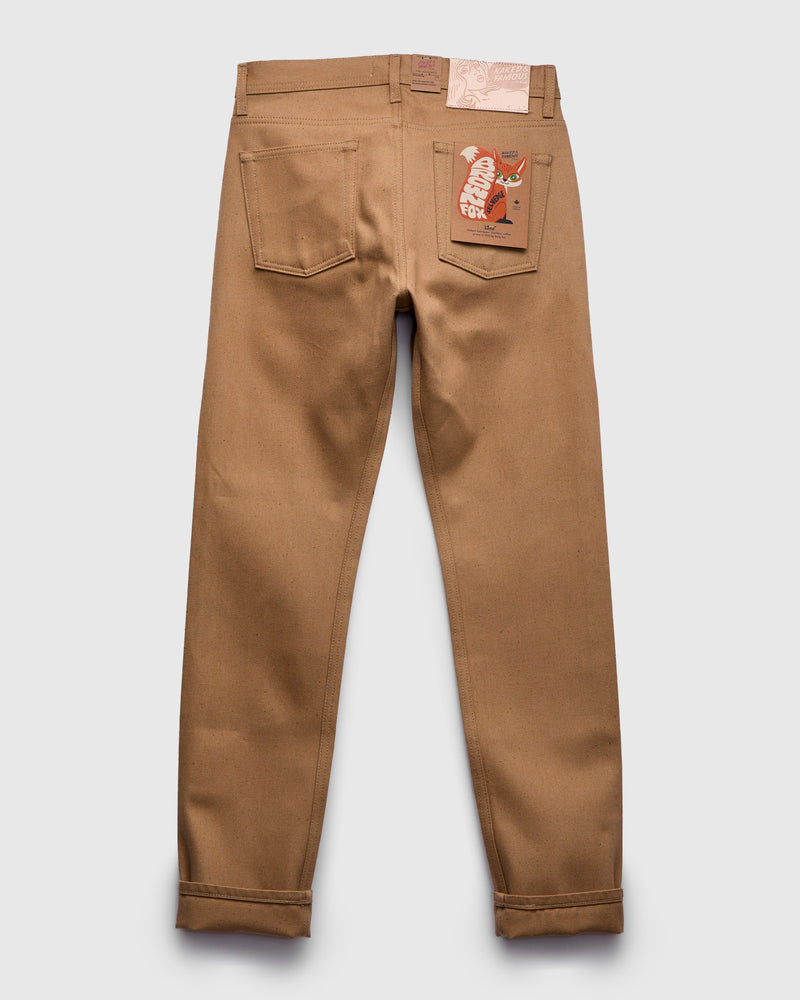 "Brown Fox" 13oz FoxFibre® Brown Selvedge Denim - Weird Guy Fit