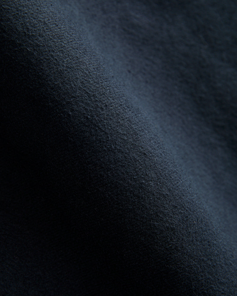 Brushed Flannel Straight Fatigue Pants in Dark Navy