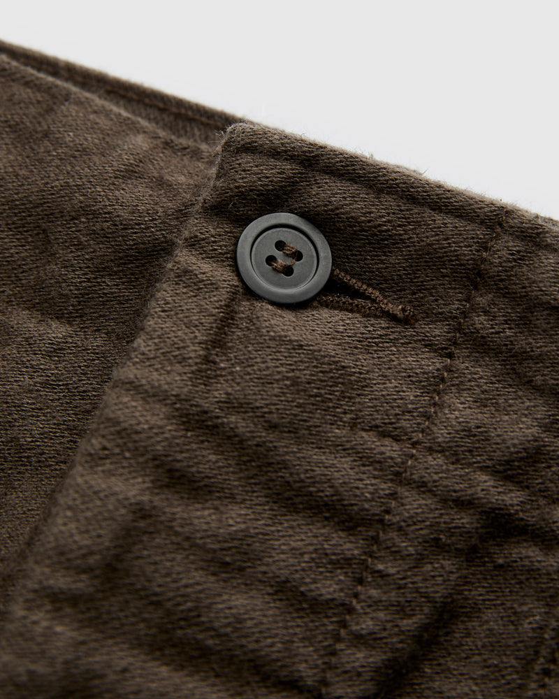 Linen Moleskin Straight Fatigue Pants in Charcoal Grey