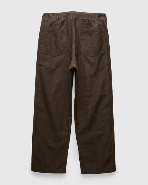 Linen Moleskin Straight Fatigue Pants in Charcoal Grey
