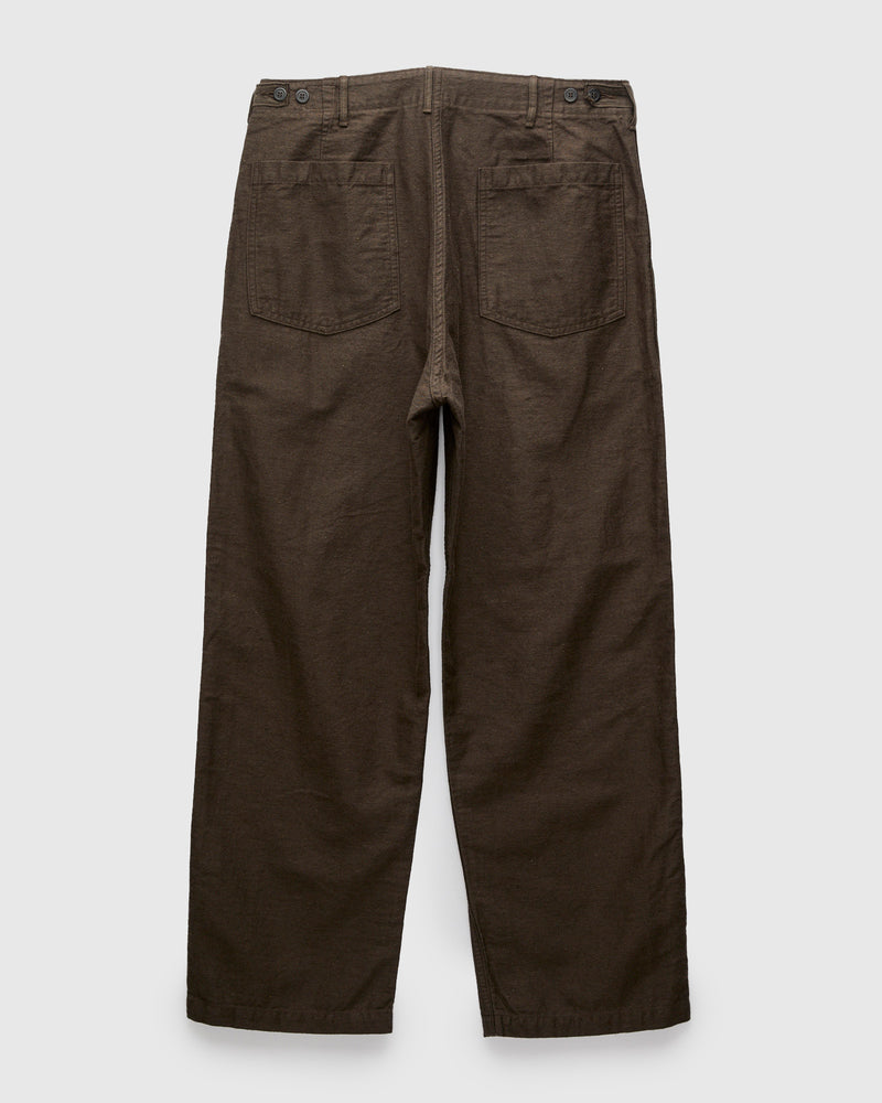 Linen Moleskin Straight Fatigue Pants in Charcoal Grey