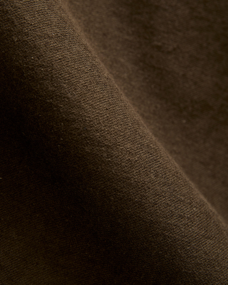 Linen Moleskin Straight Fatigue Pants in Coffee Brown