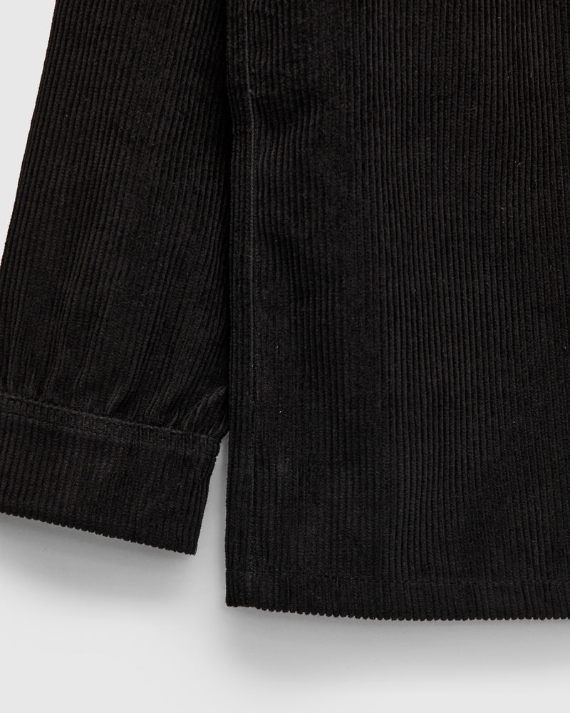 Embroidered Corduroy Overshirt in Black