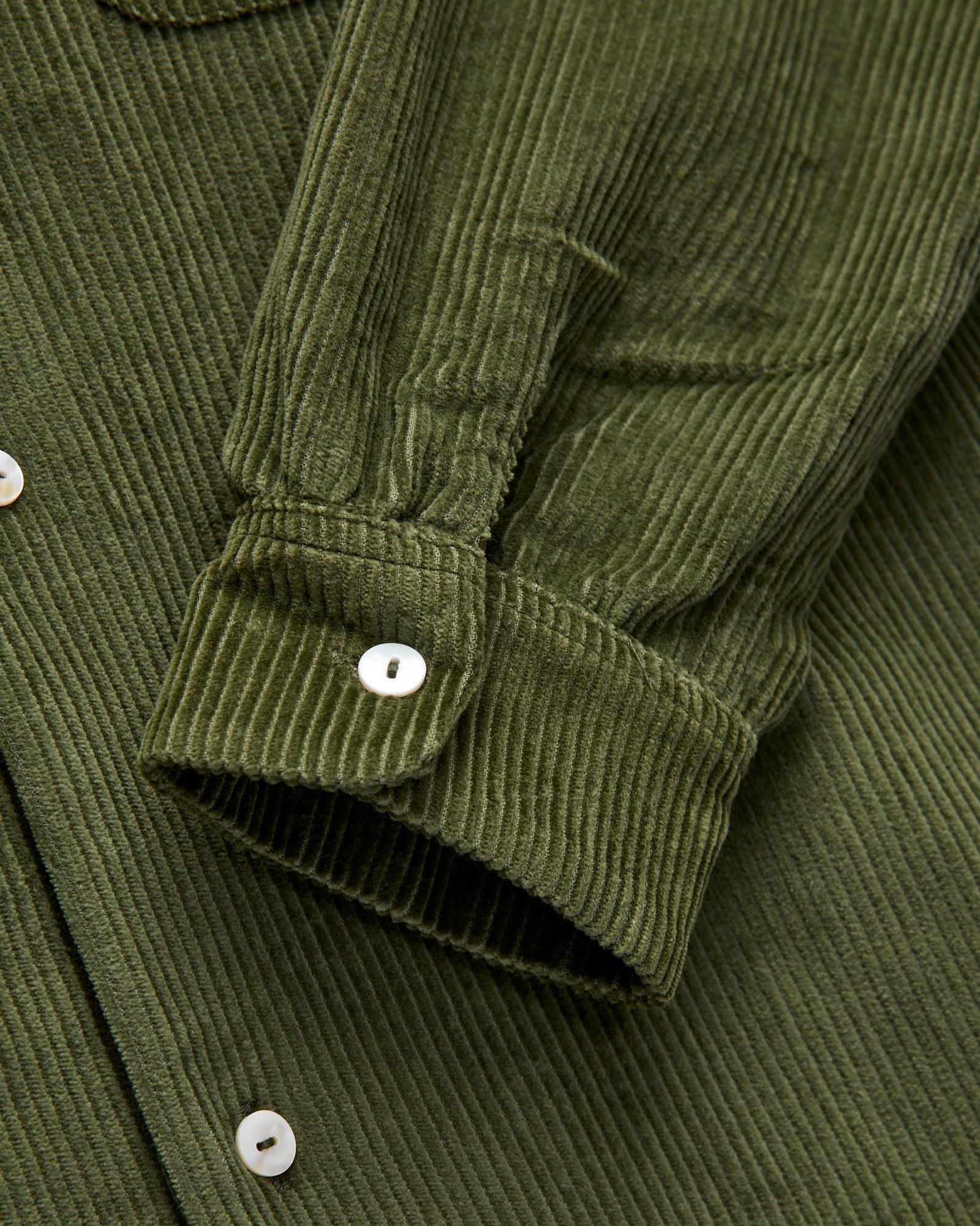 Embroidered Corduroy Overshirt in Olive – Blue Owl Workshop