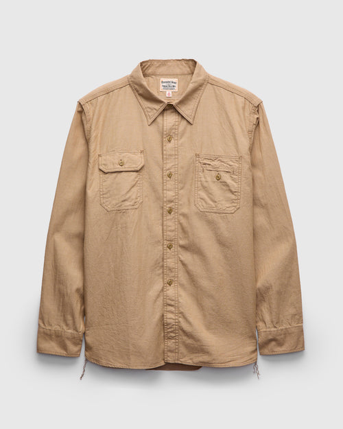 Selvedge Chambray Workshirt in Beige