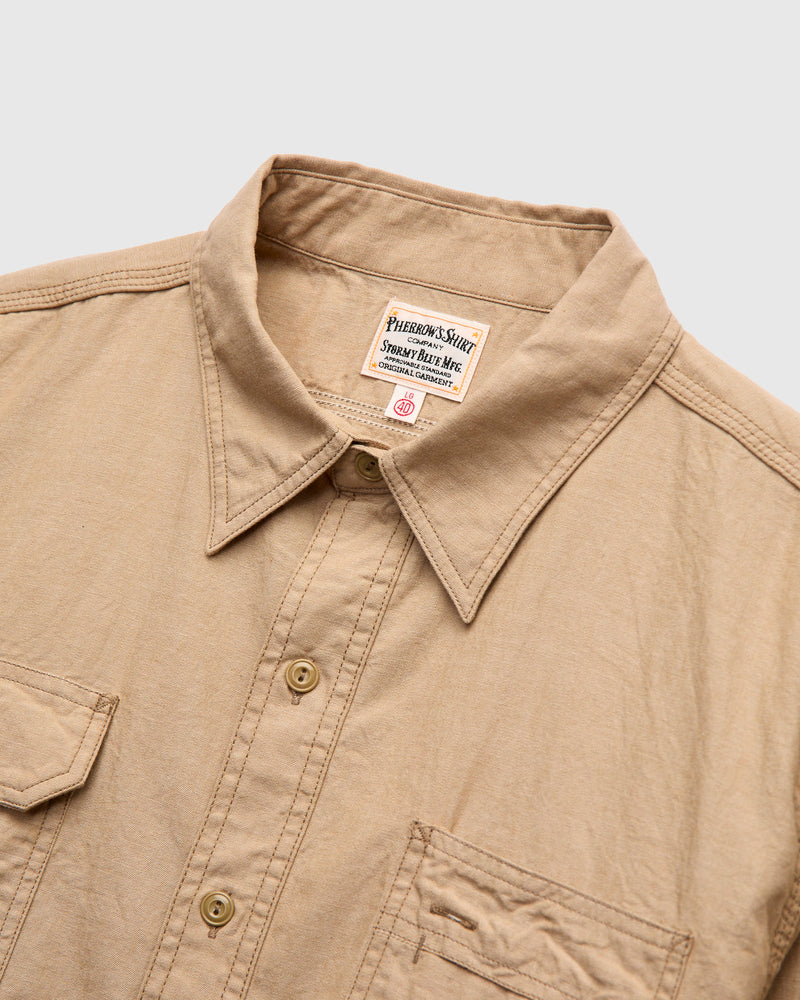 Selvedge Chambray Workshirt in Beige
