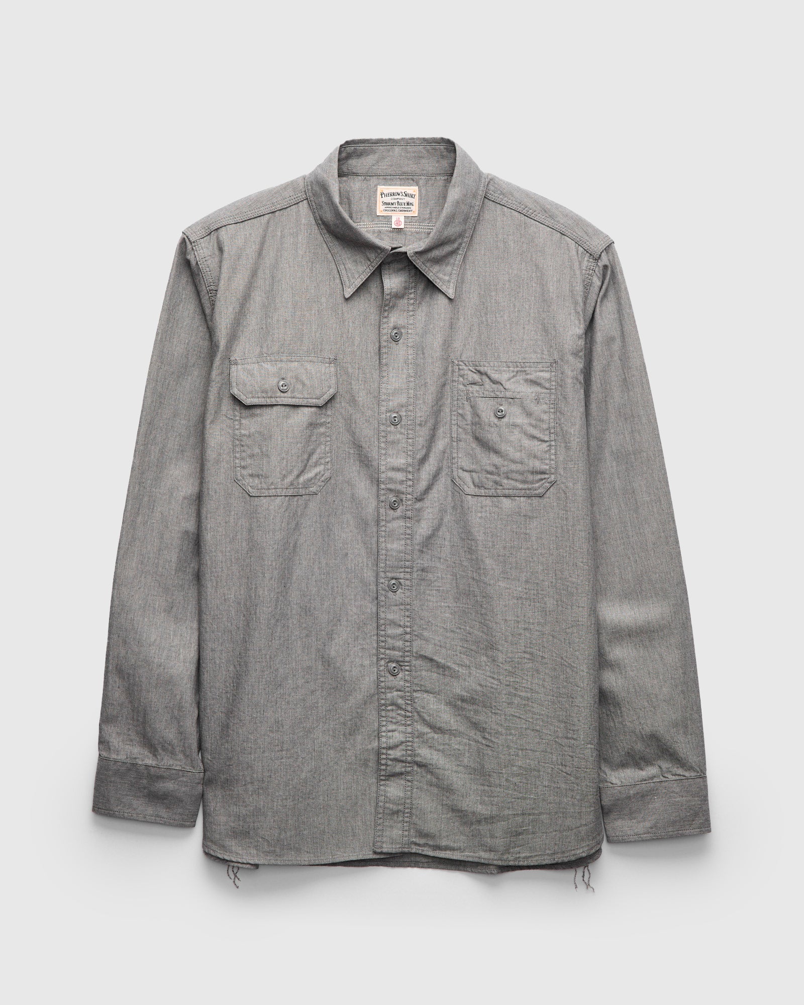Selvedge Chambray Workshirt in Grey – Blue Owl Workshop