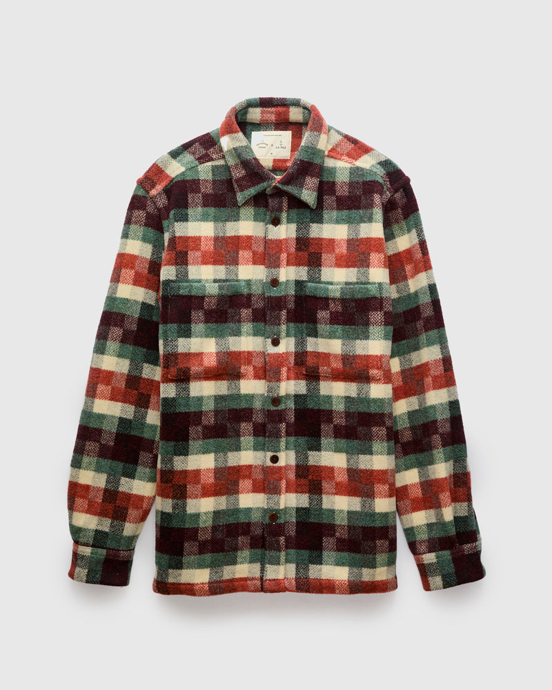 La Paz x Portuguese Flannel Check Overshirt in Atlantic