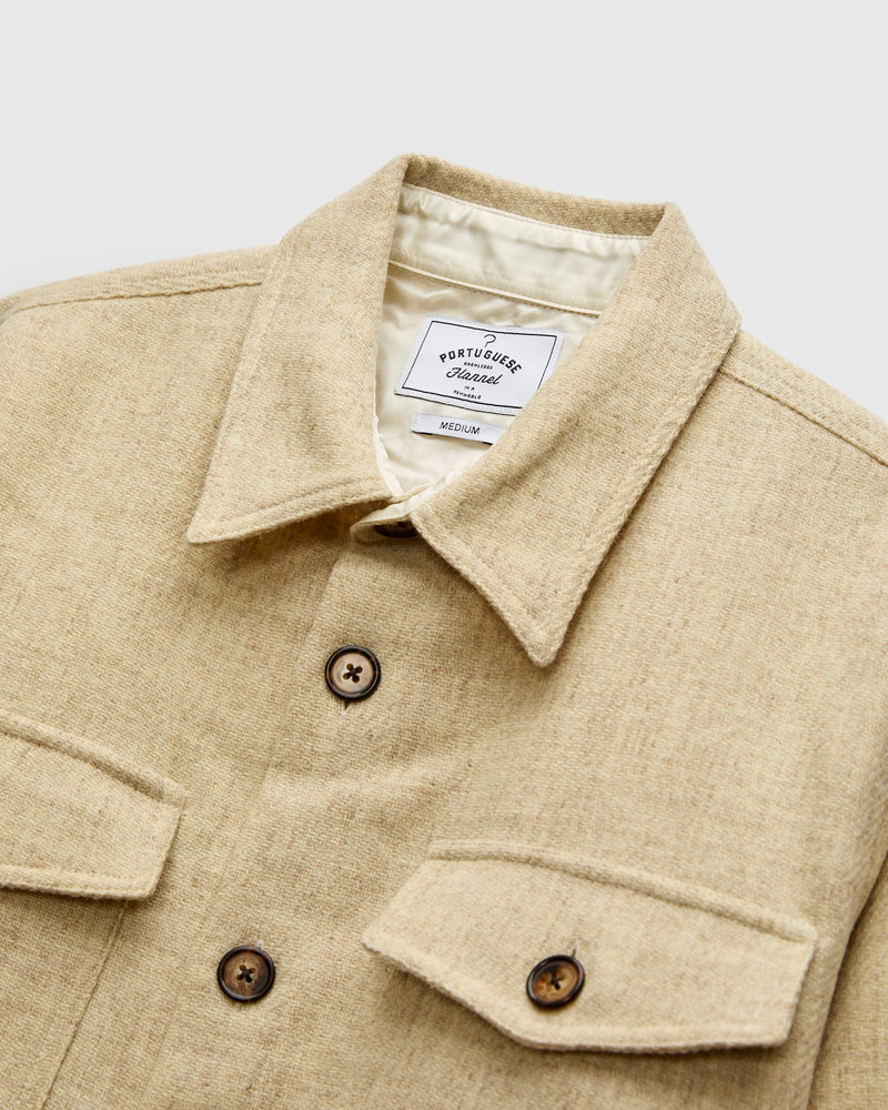 Wool Field Overshirt in Ecru