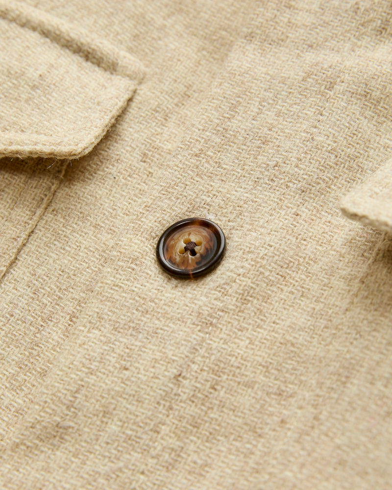 Wool Field Overshirt in Ecru