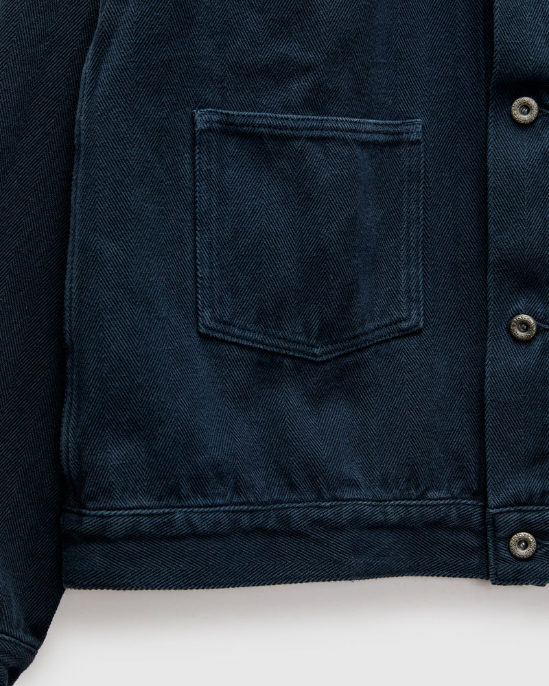 Herringbone Trucker Jacket in Logwood